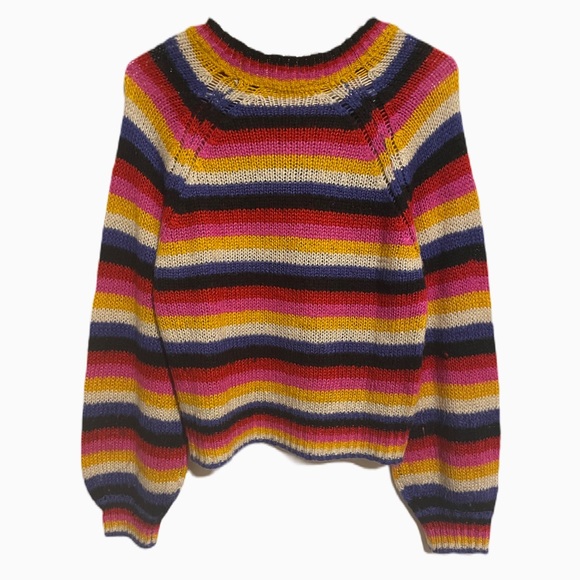 Cloud Chaser Vintage Inspired Color-Block Knit Sweater Size S - Picture 2 of 5